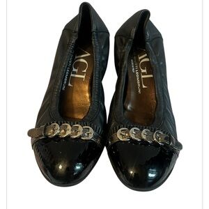 AGL Attilio Giusti Leombruni patent leather Cap toe Ballet Flats 38 1/2 / US 8.5